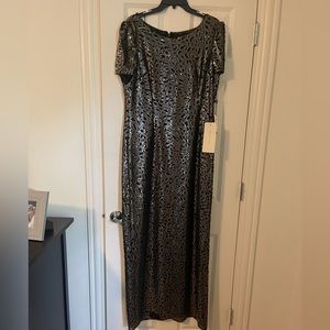 Adriana Papell black sequin gown